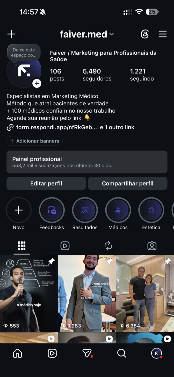 Perfil @faiver.med no Instagram